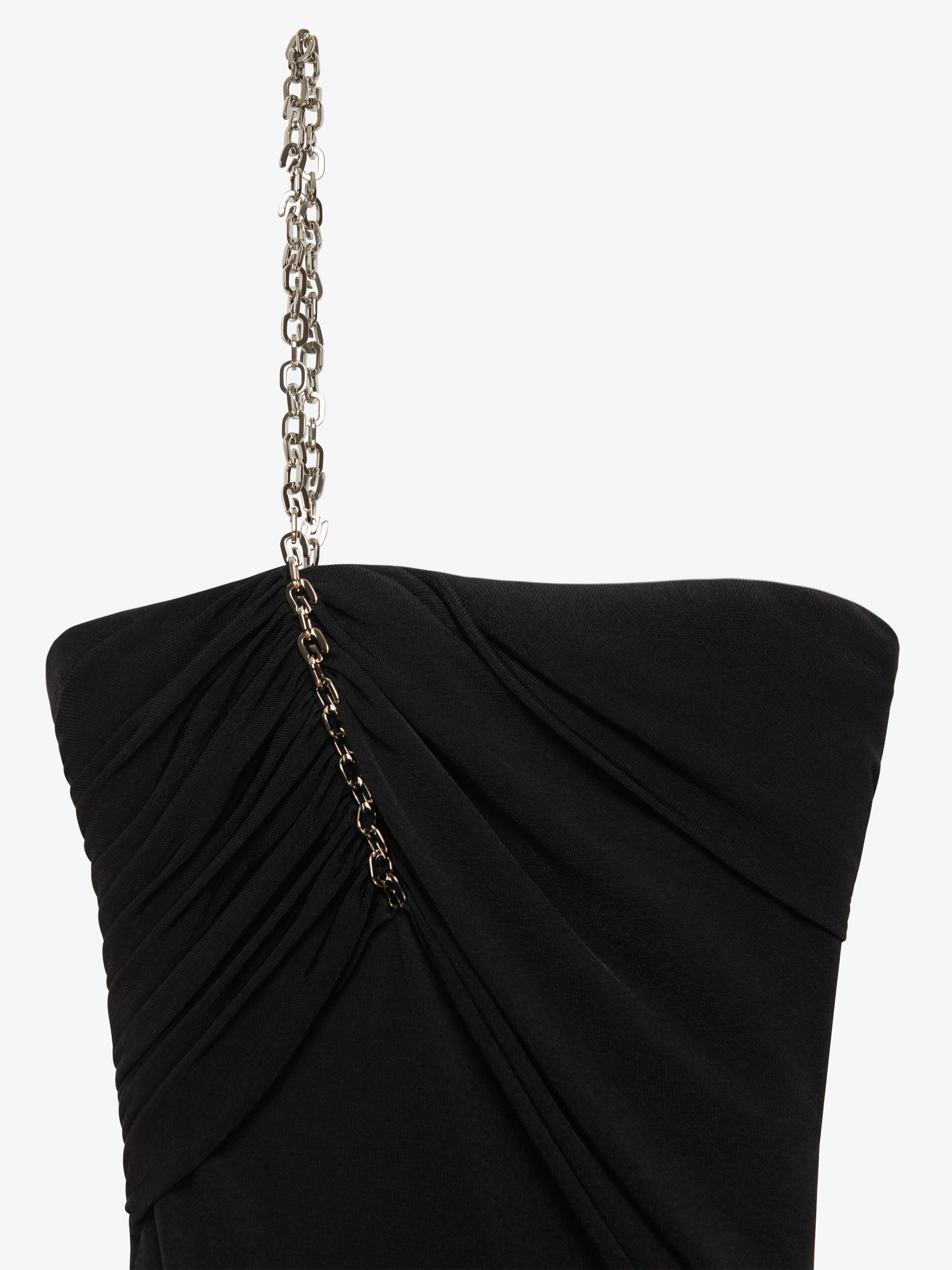 Robe bustier asymétrique avec G Chain - Black