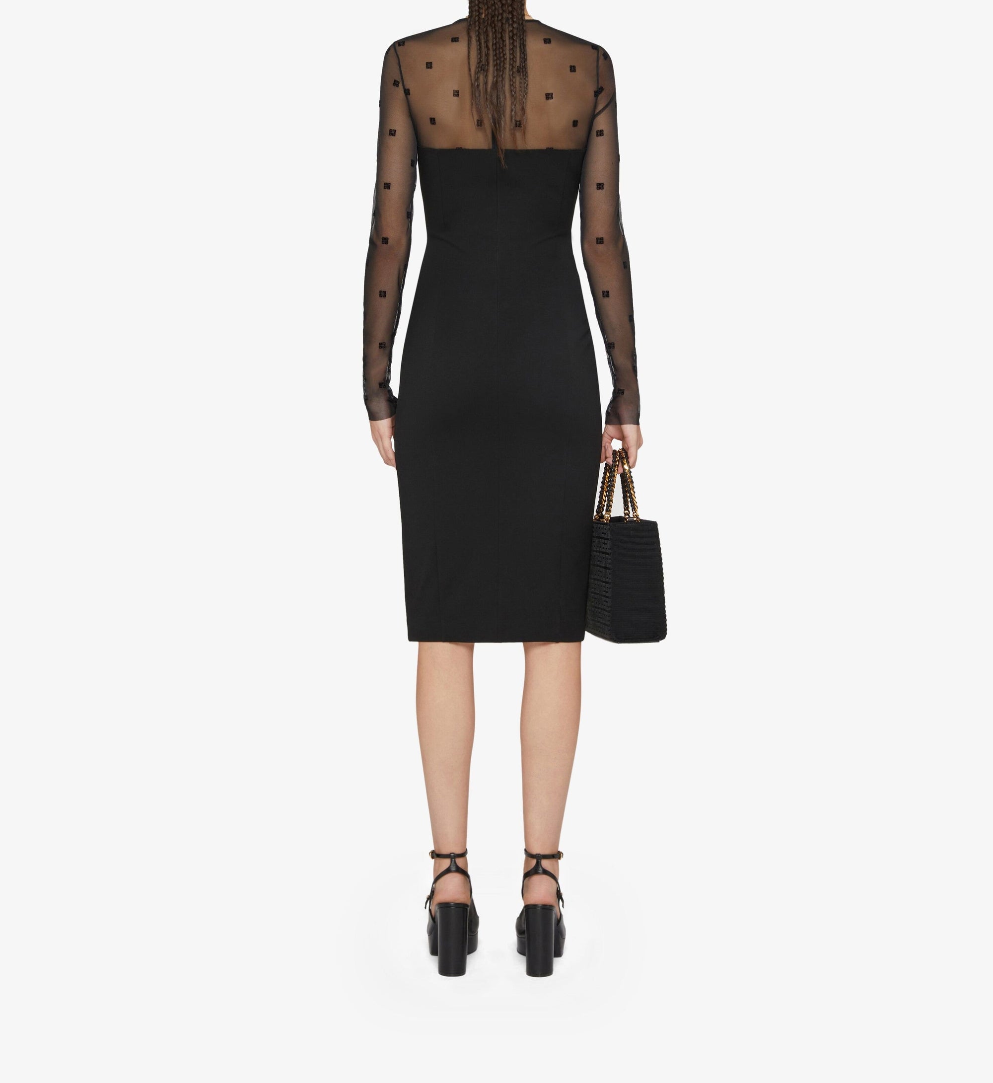 LONG SLEEVE 4G TULLE DRESS