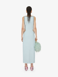 Robe brodée de strass - Gris Bleu