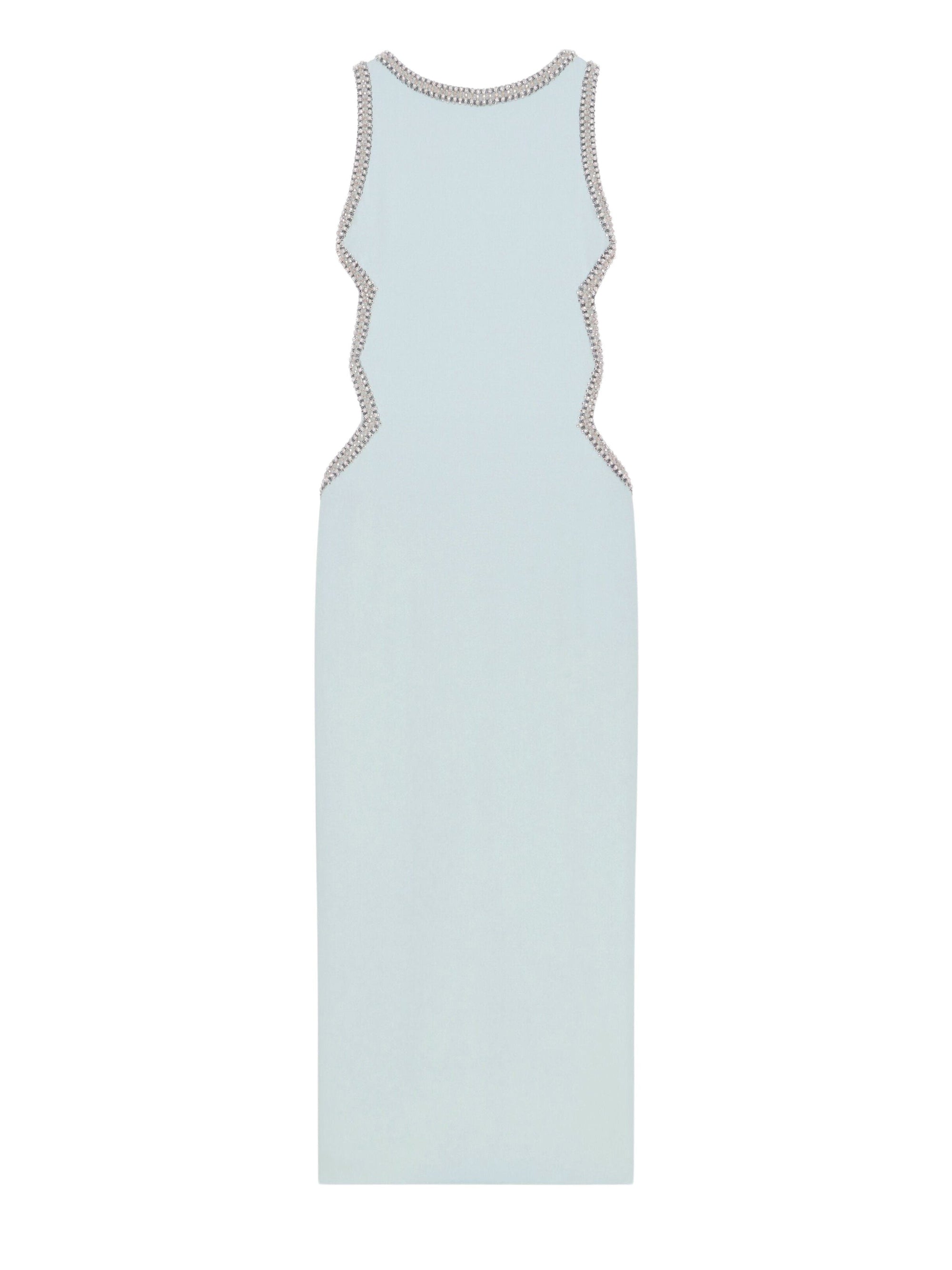Robe brodée de strass - Gris Bleu