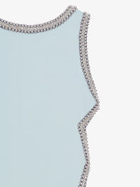 Robe brodée de strass - Gris Bleu