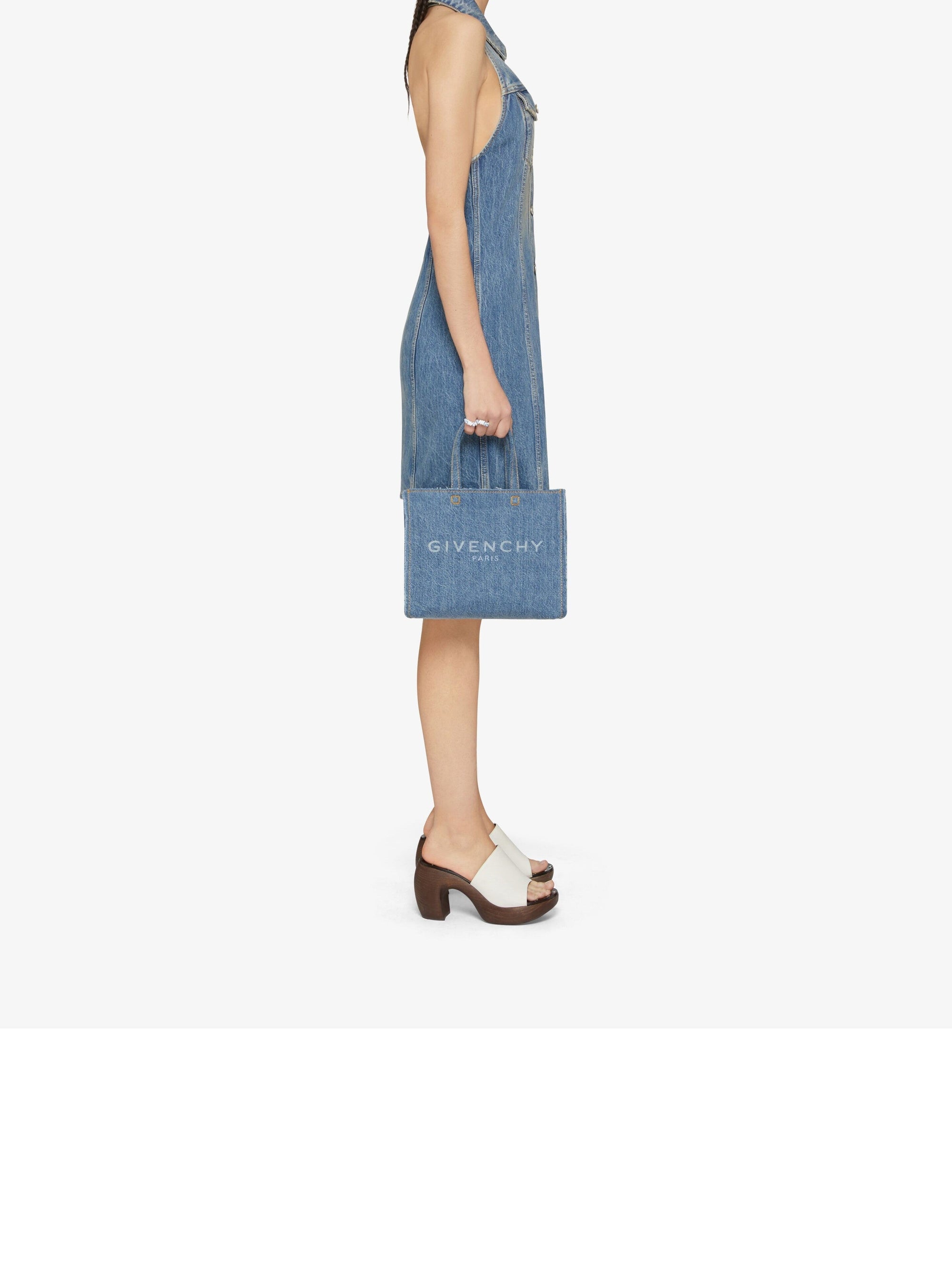 HALTER DENIM DRESS