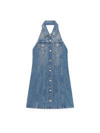 HALTER DENIM DRESS