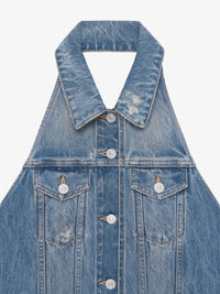 HALTER DENIM DRESS