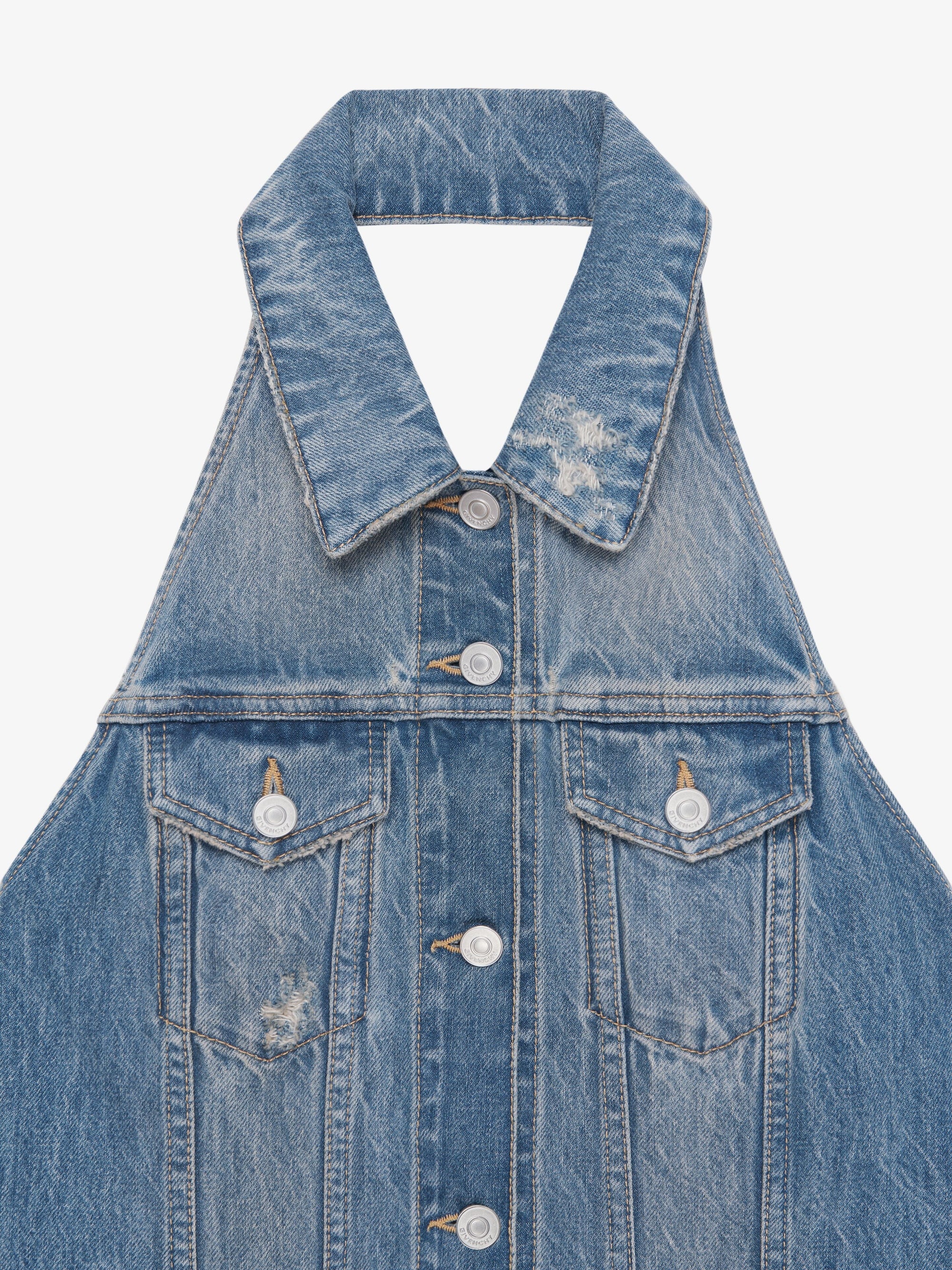 HALTER DENIM DRESS