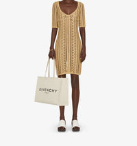 Crochet dress in linen - Straw