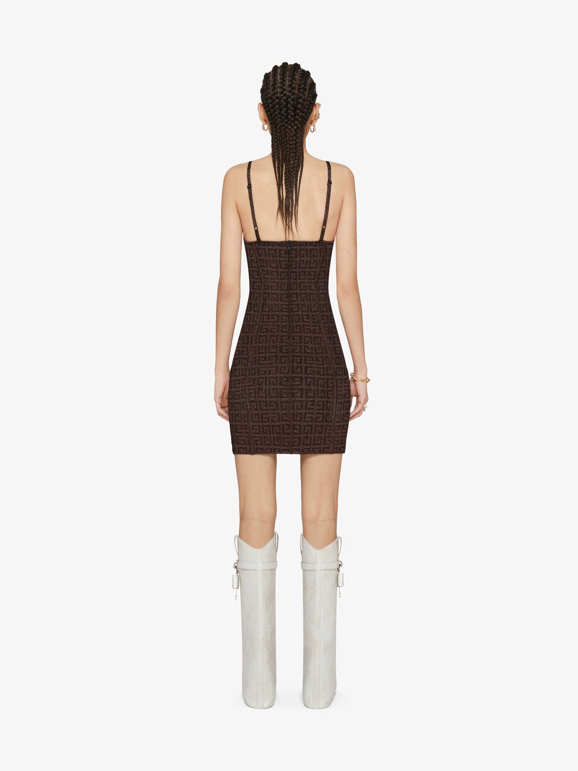 Robe à bretelles avec détail corset - Bronze