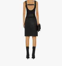 Jupe crayon 4G en cuir - Noir