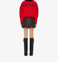 Mini jupe en denim craquelé - Black & Red