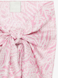 Jupe paréo en soie imprimée - Pink & White