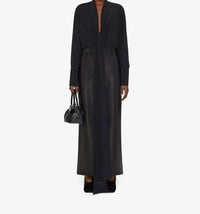 Jupe avec fente en cuir - Black