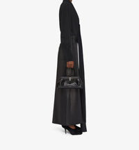 Jupe avec fente en cuir - Black