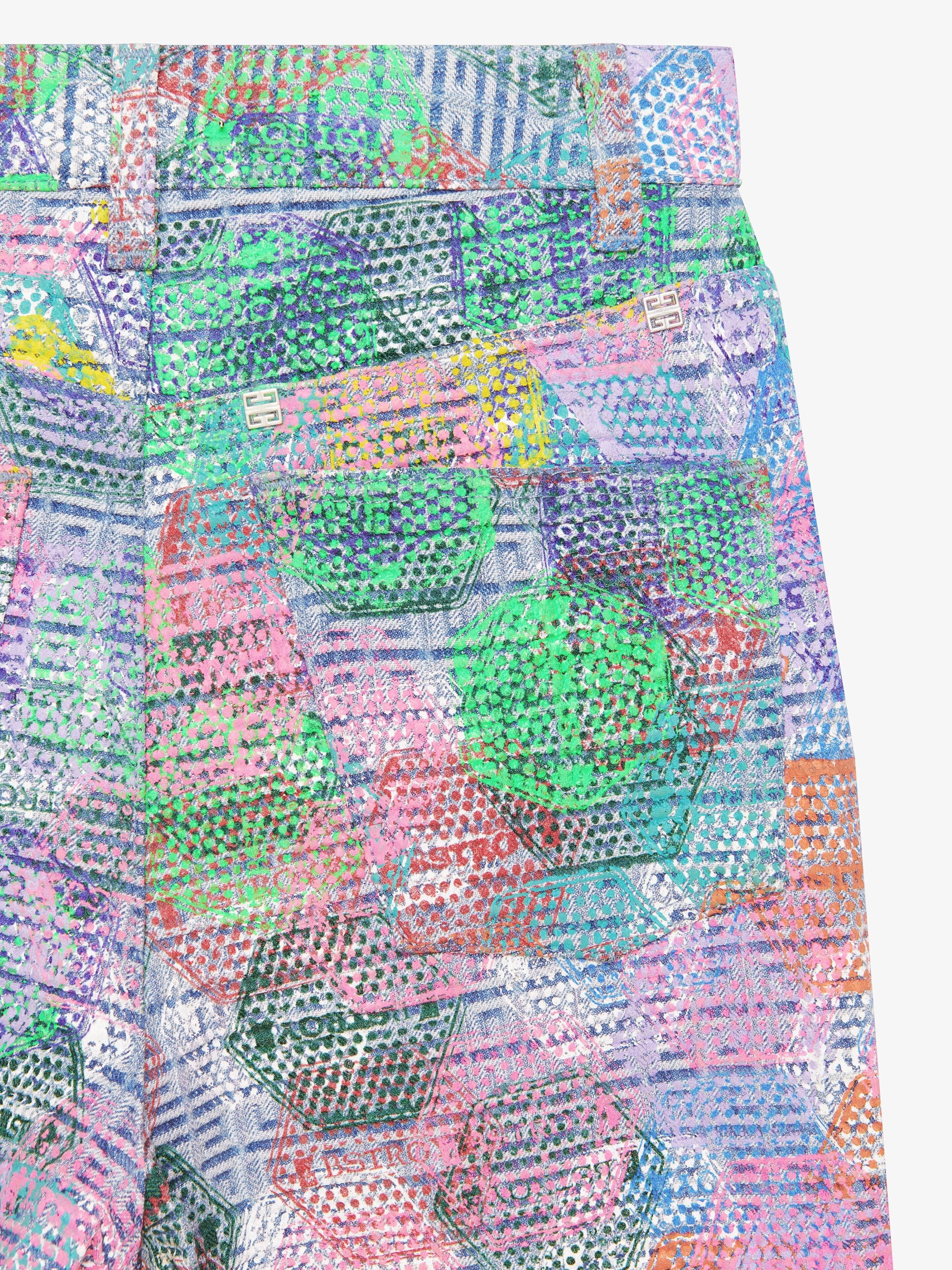 Jean slim 4G et imprimé patchs - Multicouleurs