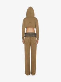 DENIM AND VISCOSE KHAKI WASH