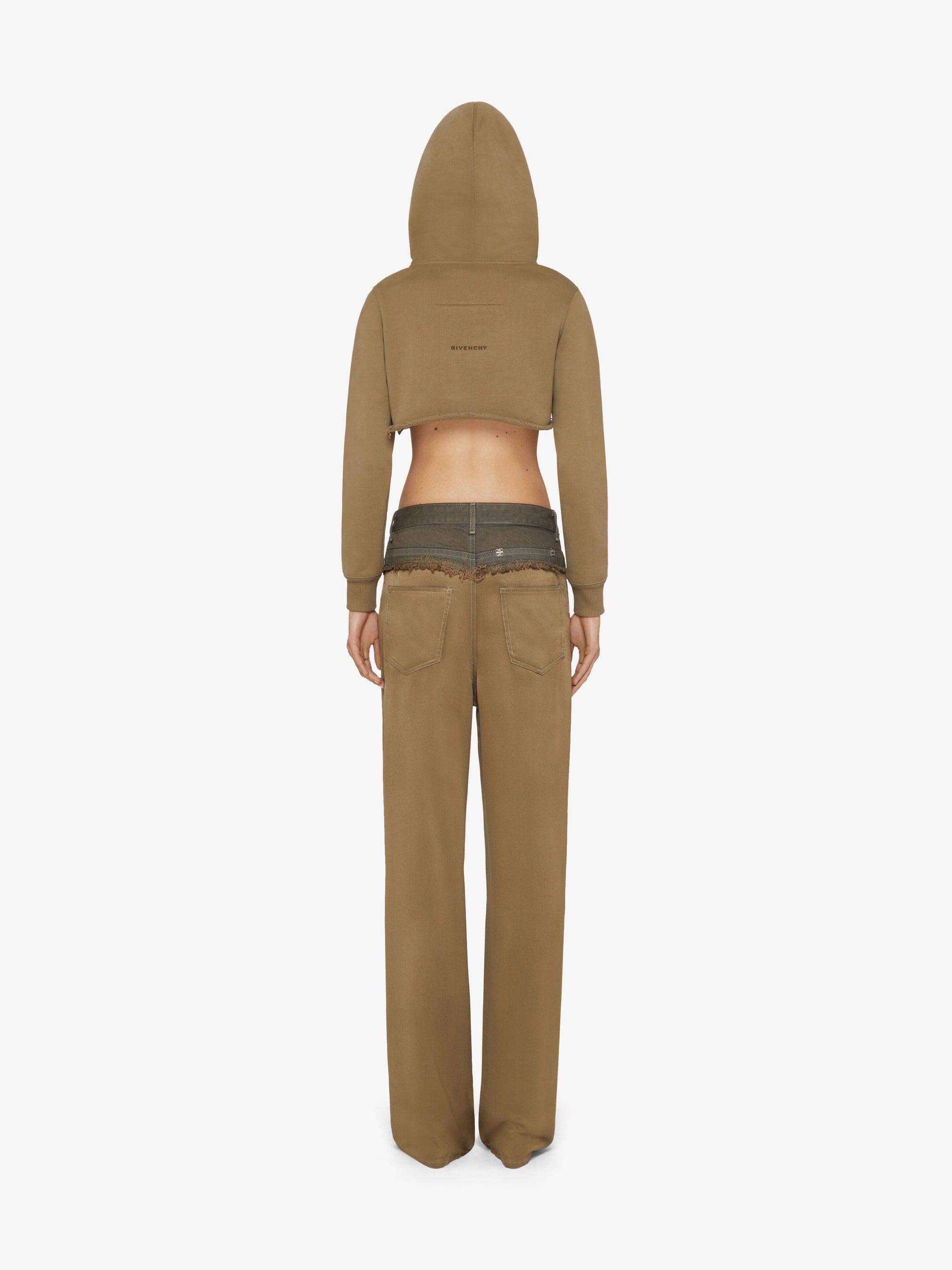 DENIM AND VISCOSE KHAKI WASH