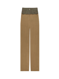DENIM AND VISCOSE KHAKI WASH