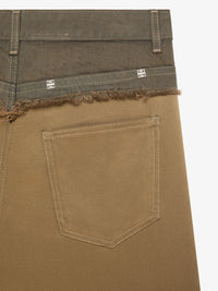 DENIM AND VISCOSE KHAKI WASH