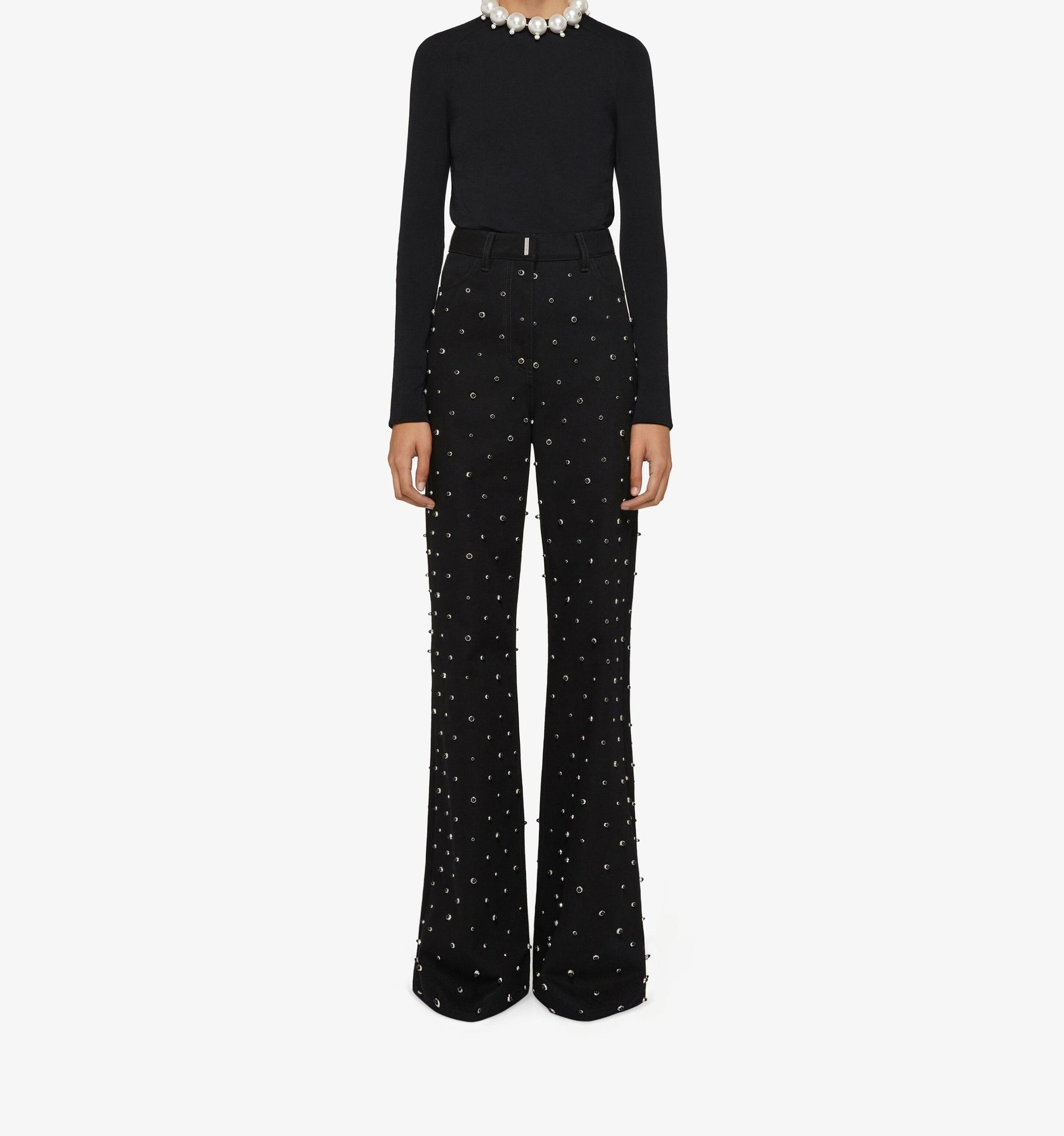 Jean oversize brodé - Black & Silvery