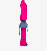 Pantalon de costume évasé en laine - Fuchsia