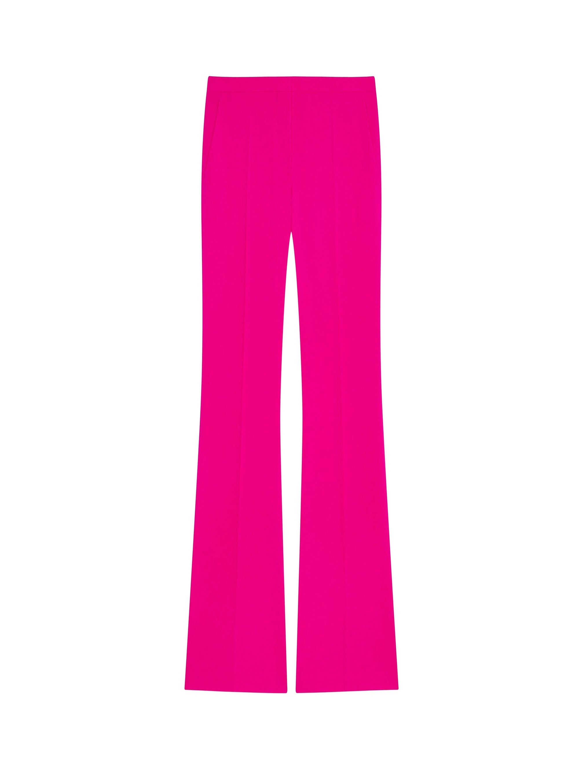 Pantalon de costume évasé en laine - Fuchsia