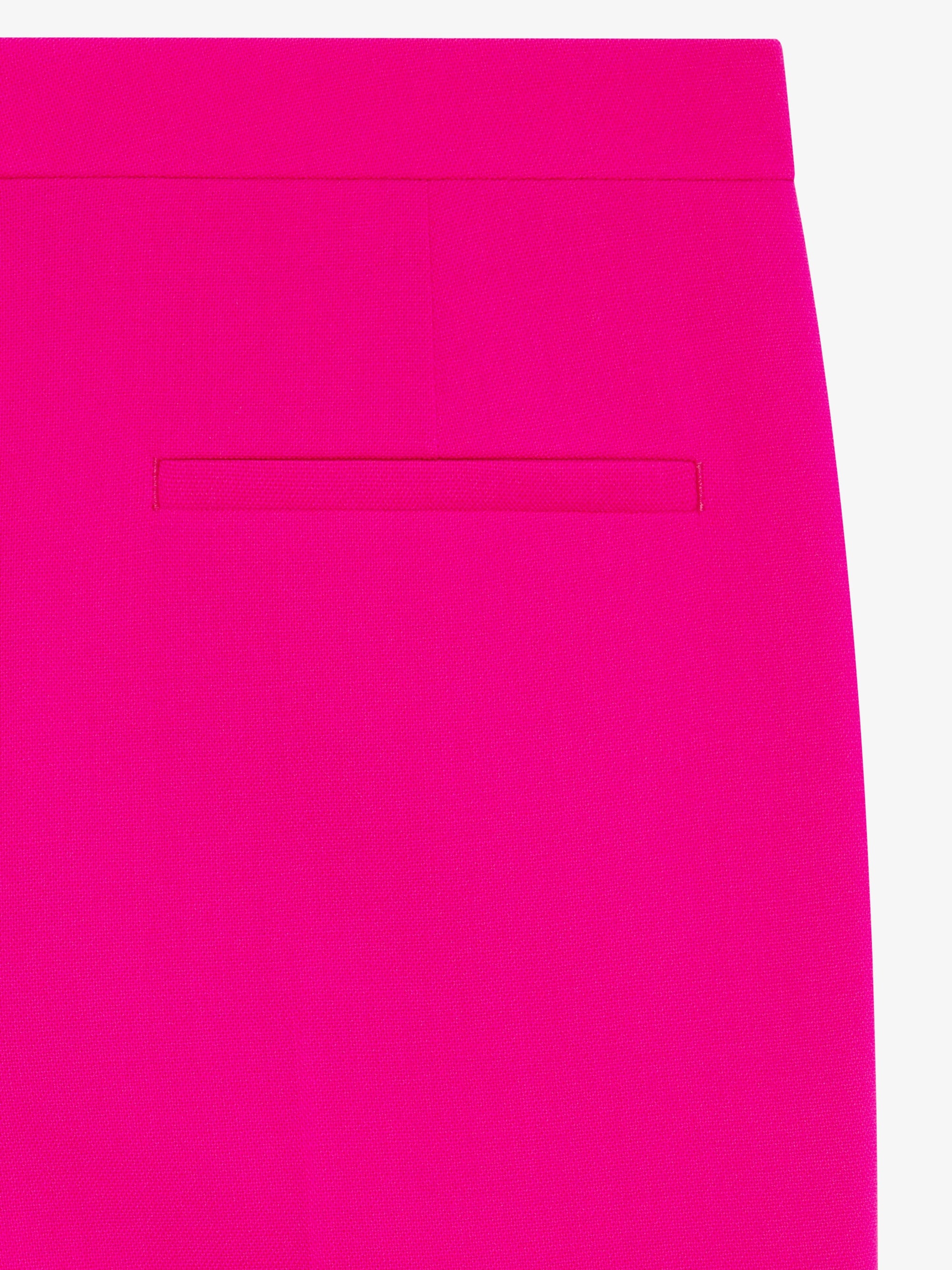 Pantalon de costume évasé en laine - Fuchsia