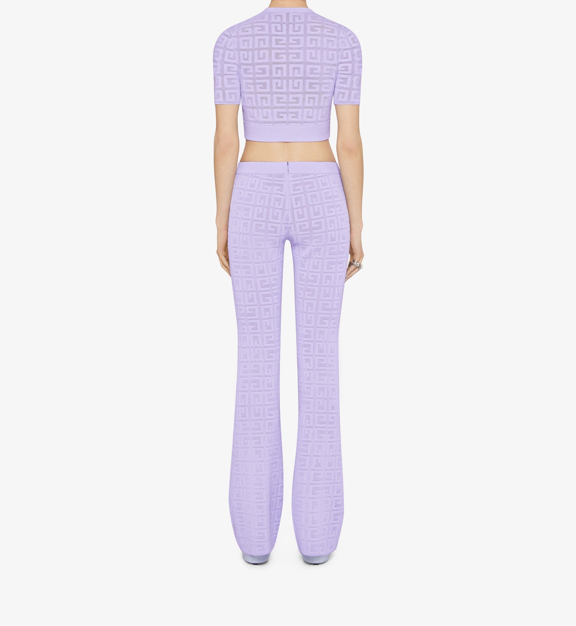 Pantalon évasé en jacquard 4G - Lavender