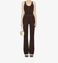 Pantalon évasé en jacquard 4G - Bronze
