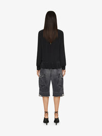Blouse avec volants en soie - Black