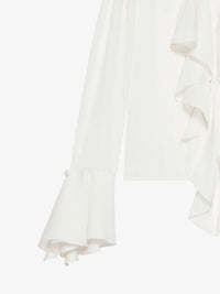 Blouse 4G avec volants en soie - White