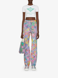 T-shirt cropped imprimé Global Peace - White