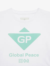 T-shirt cropped imprimé Global Peace - White