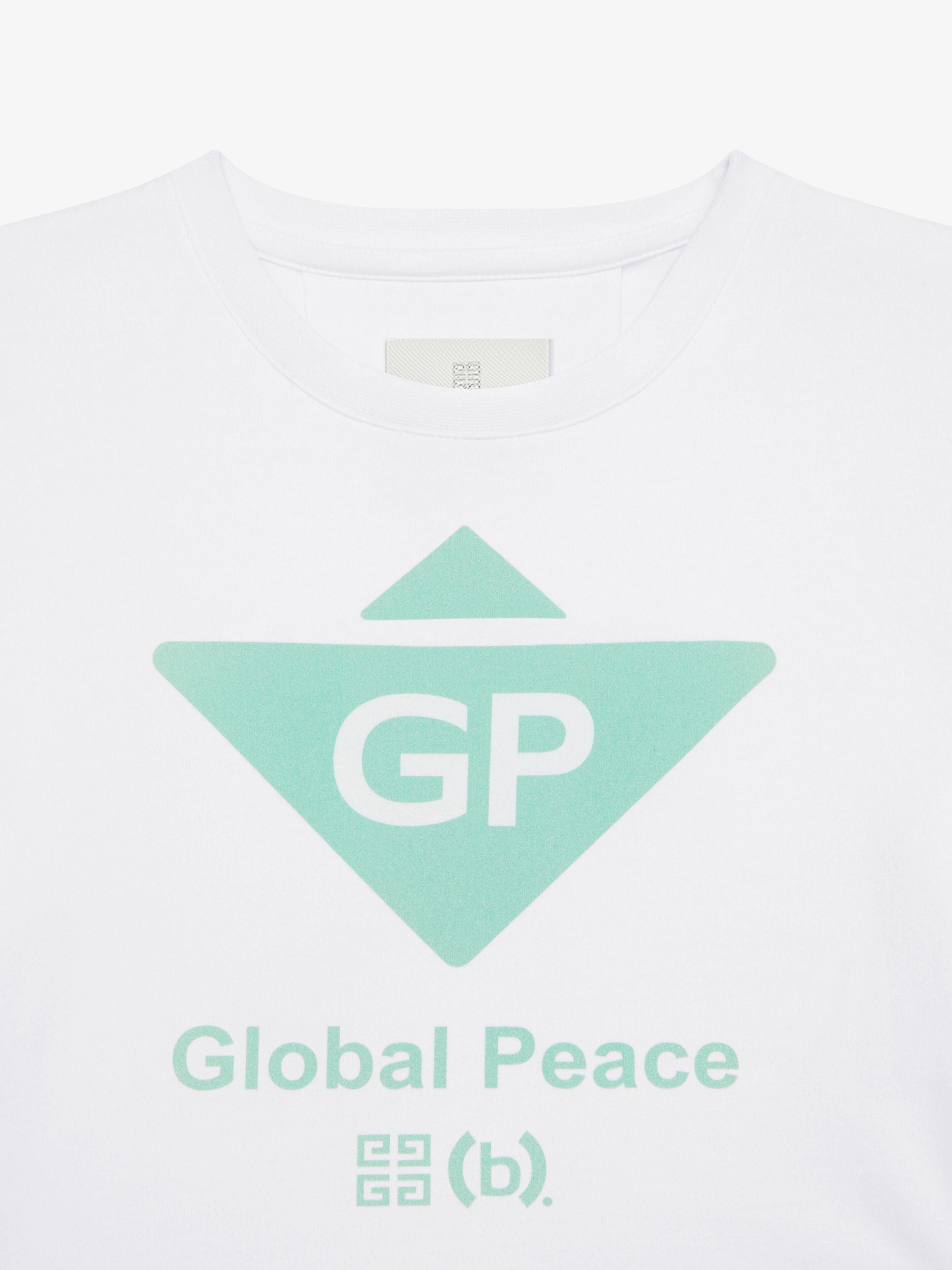 T-shirt cropped imprimé Global Peace - White