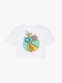 T-shirt cropped imprimé Global Peace - White