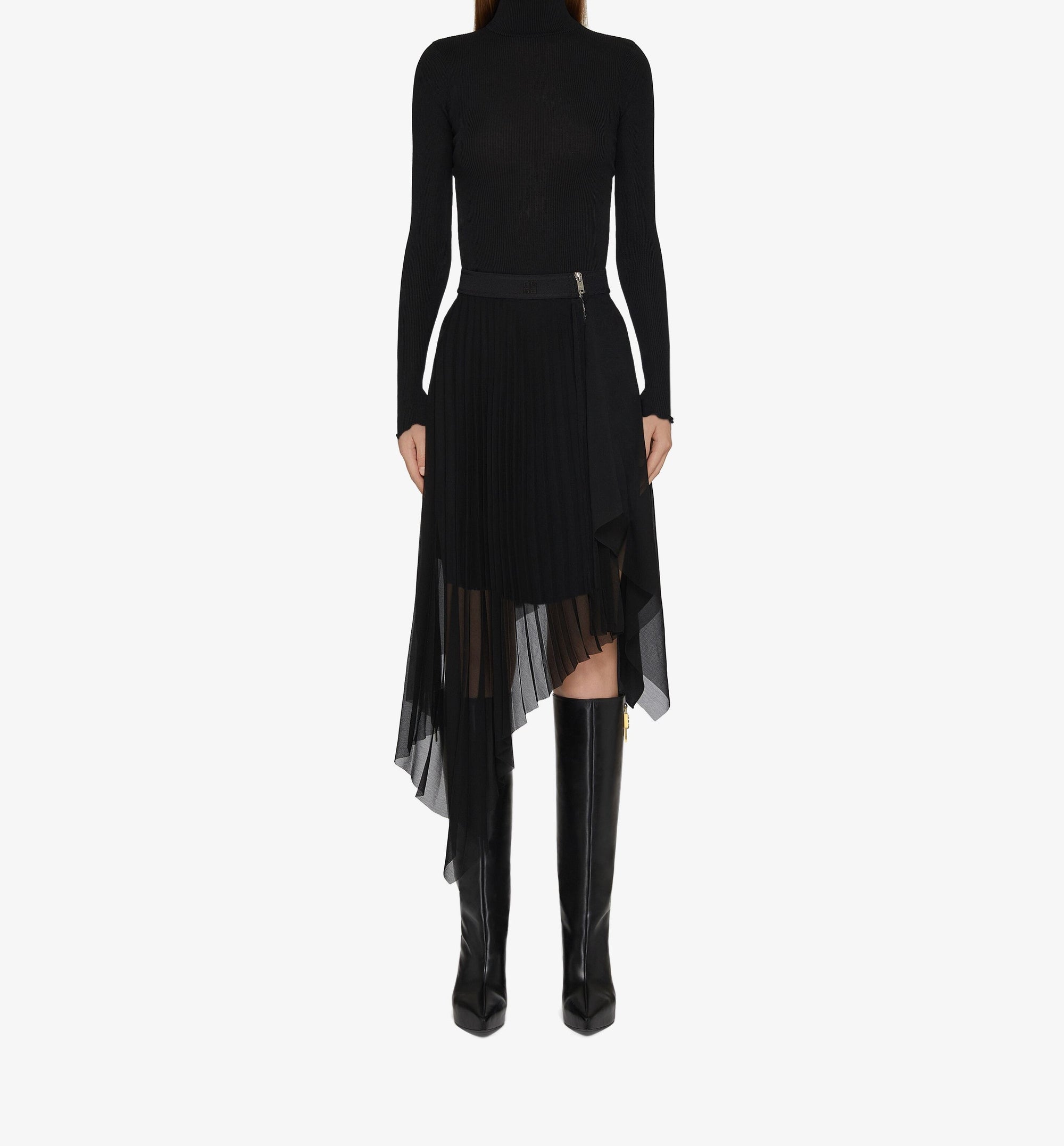 Pull avec décolleté dos en soie - Black