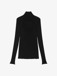 Pull avec décolleté dos en soie - Black