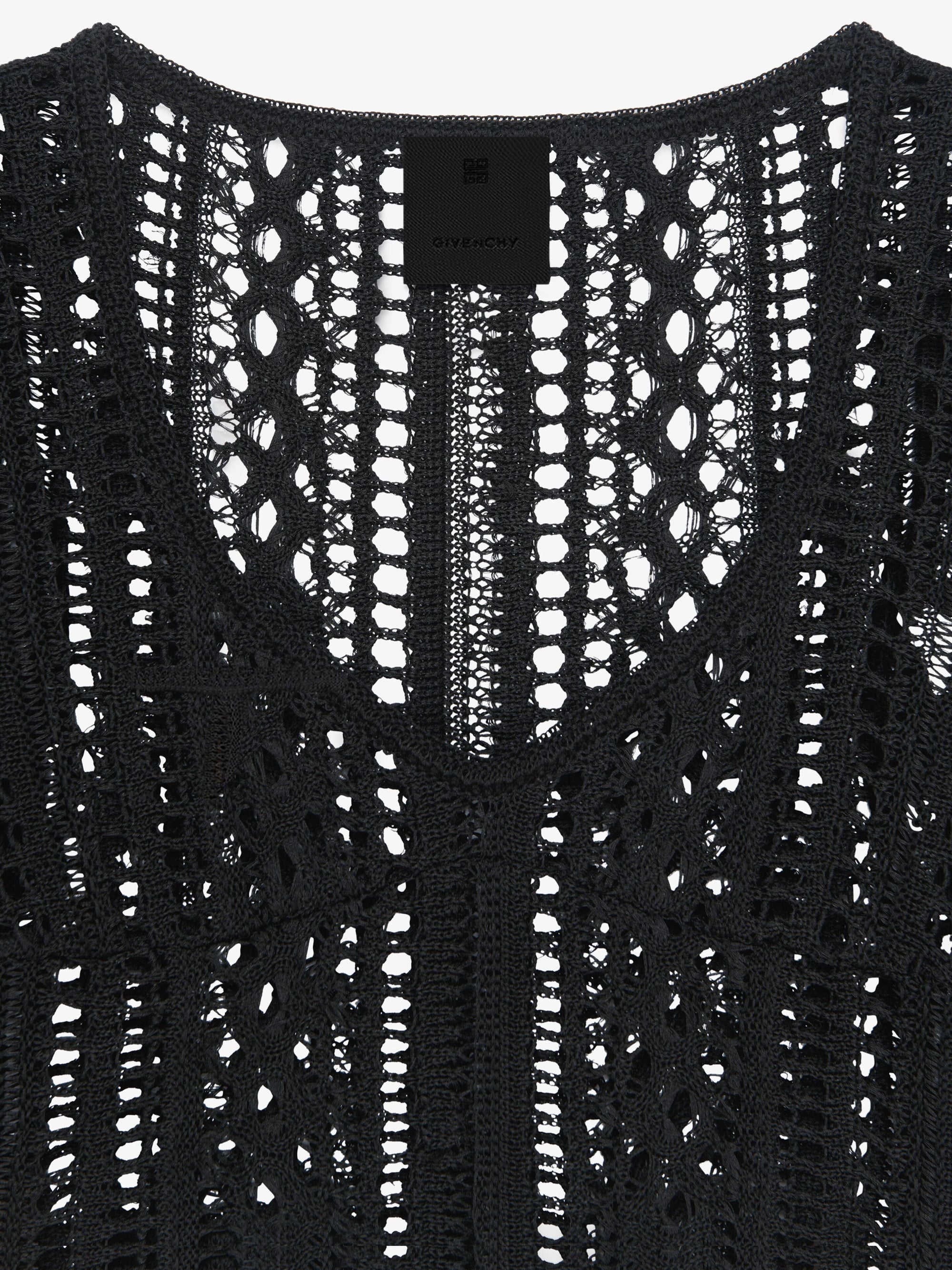 Pull crochet en lin - Black