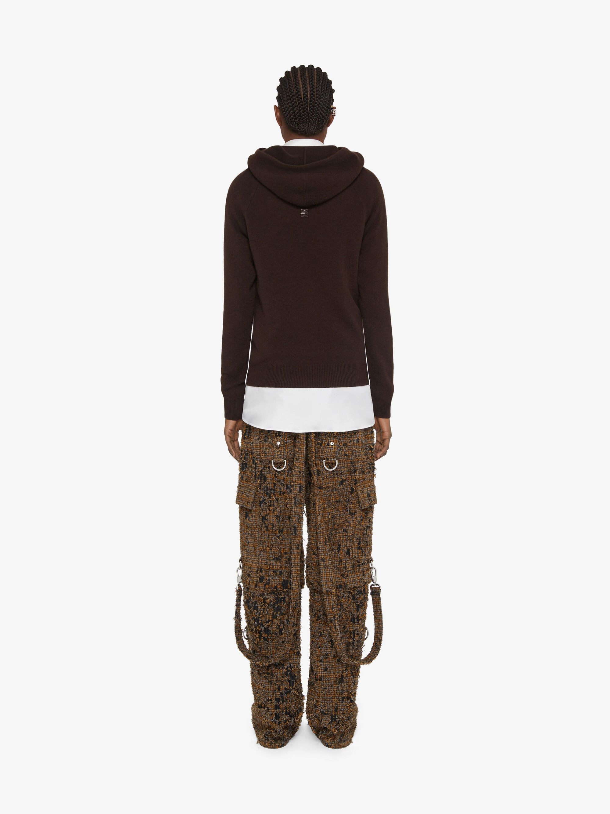 Sweatshirt à capuche en cachemire - Marron Fonce