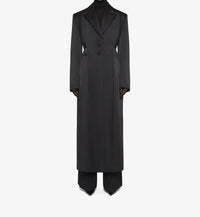Manteau à boutons en satin - Black
