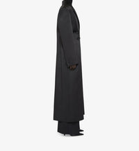 Manteau à boutons en satin - Black