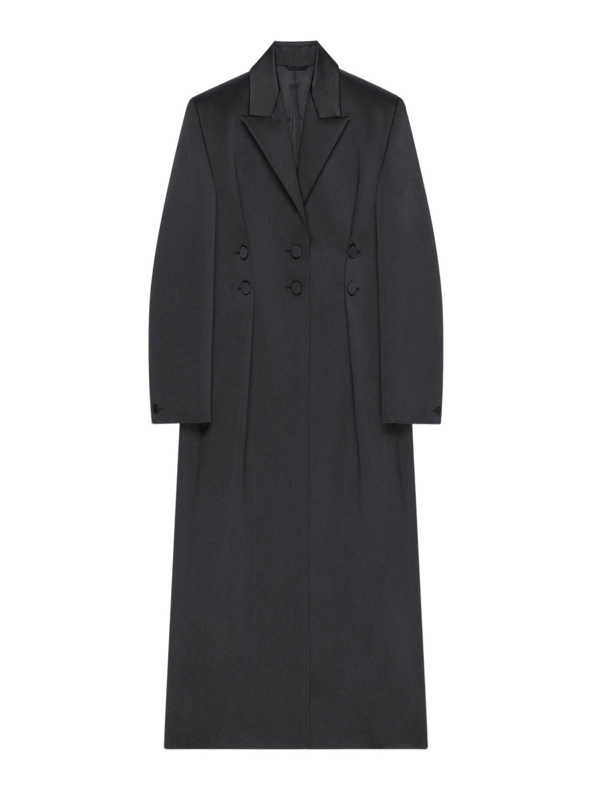 Manteau à boutons en satin - Black