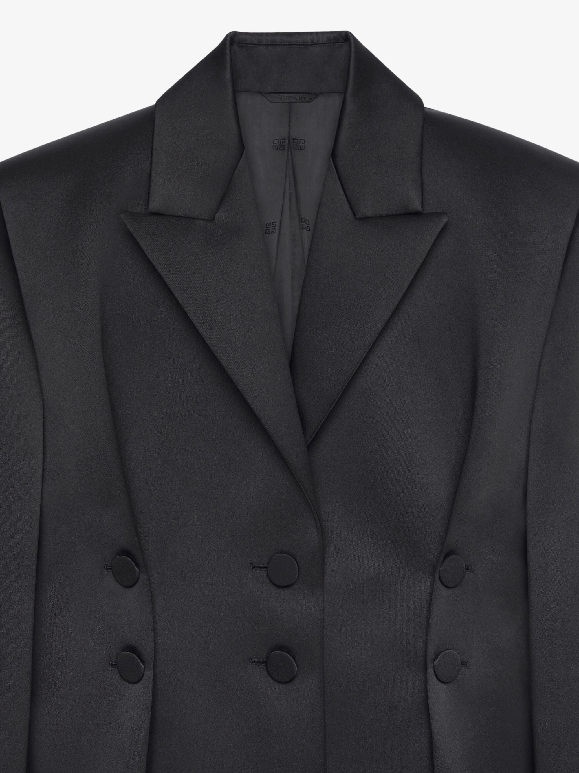 Manteau à boutons en satin - Black