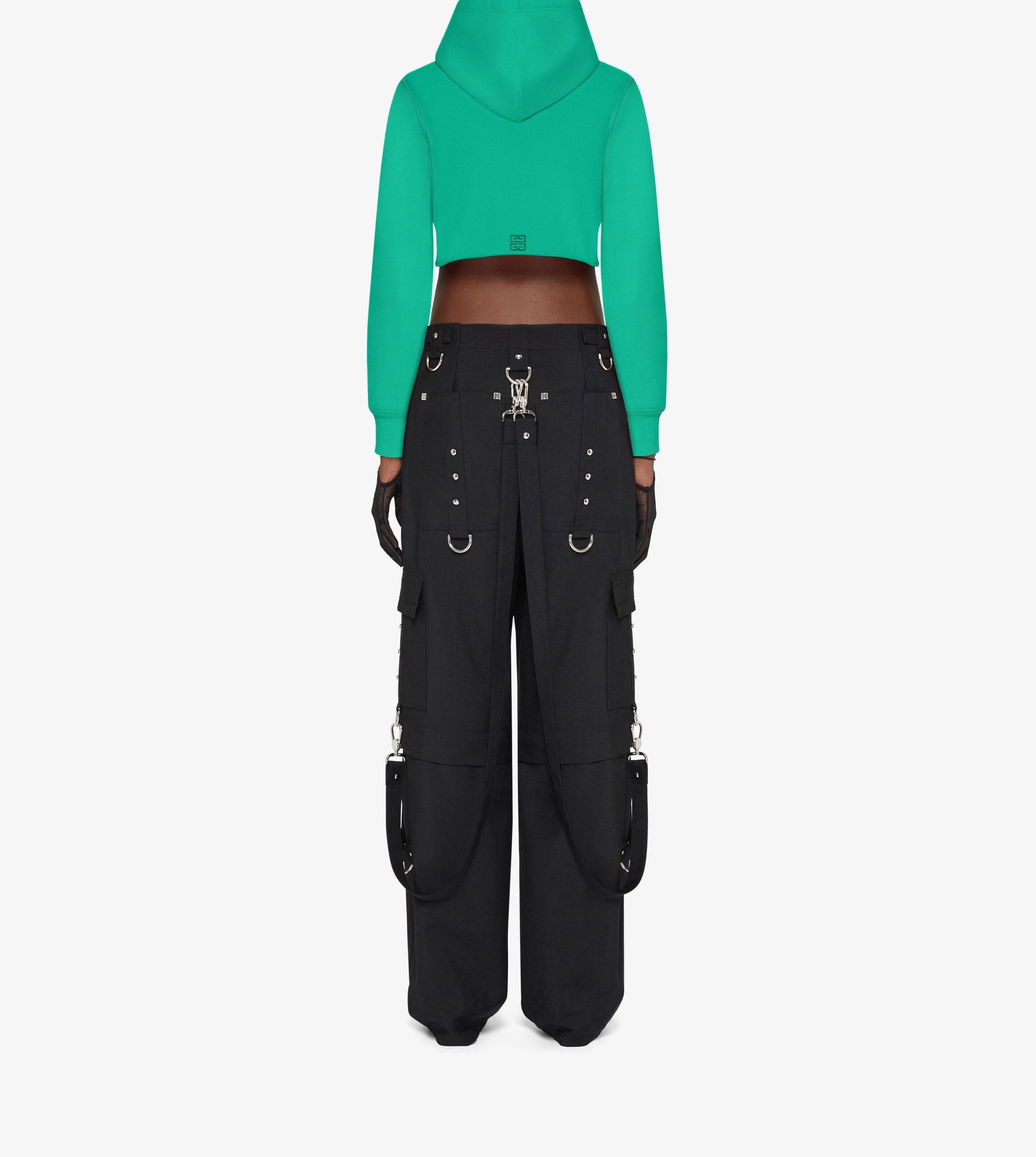 Cropped sweatshirt with rhinestone Givenchy - Absynthe Green