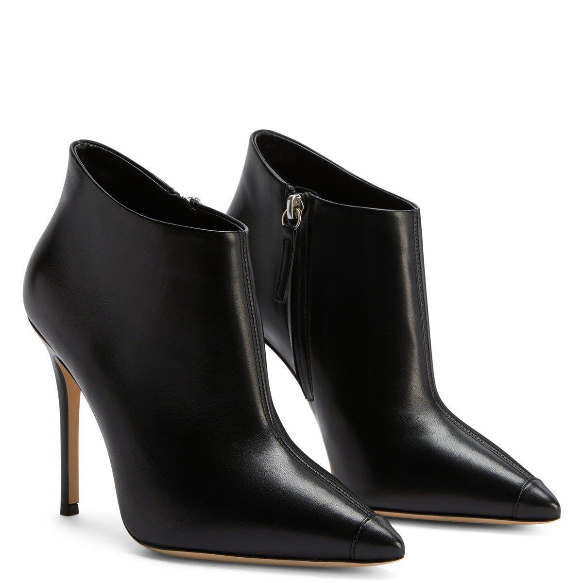Bottines à talons Lucrezia 105 en cuir - Noir