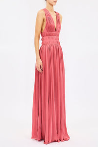 Robe longue Boheme en soie - Rosewood