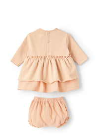 Completo due pezzi in jersey e garza rosa