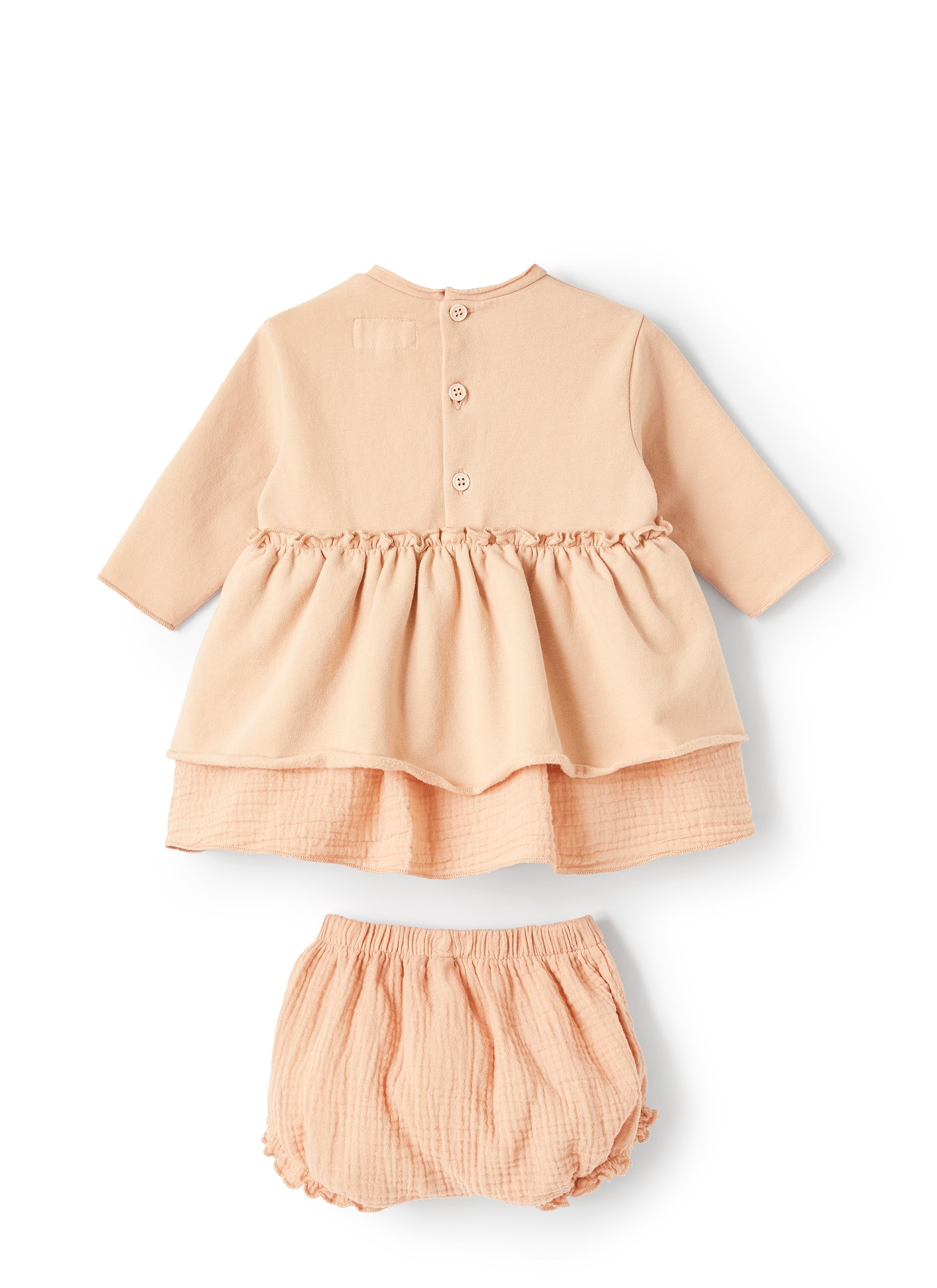 Completo due pezzi in jersey e garza rosa
