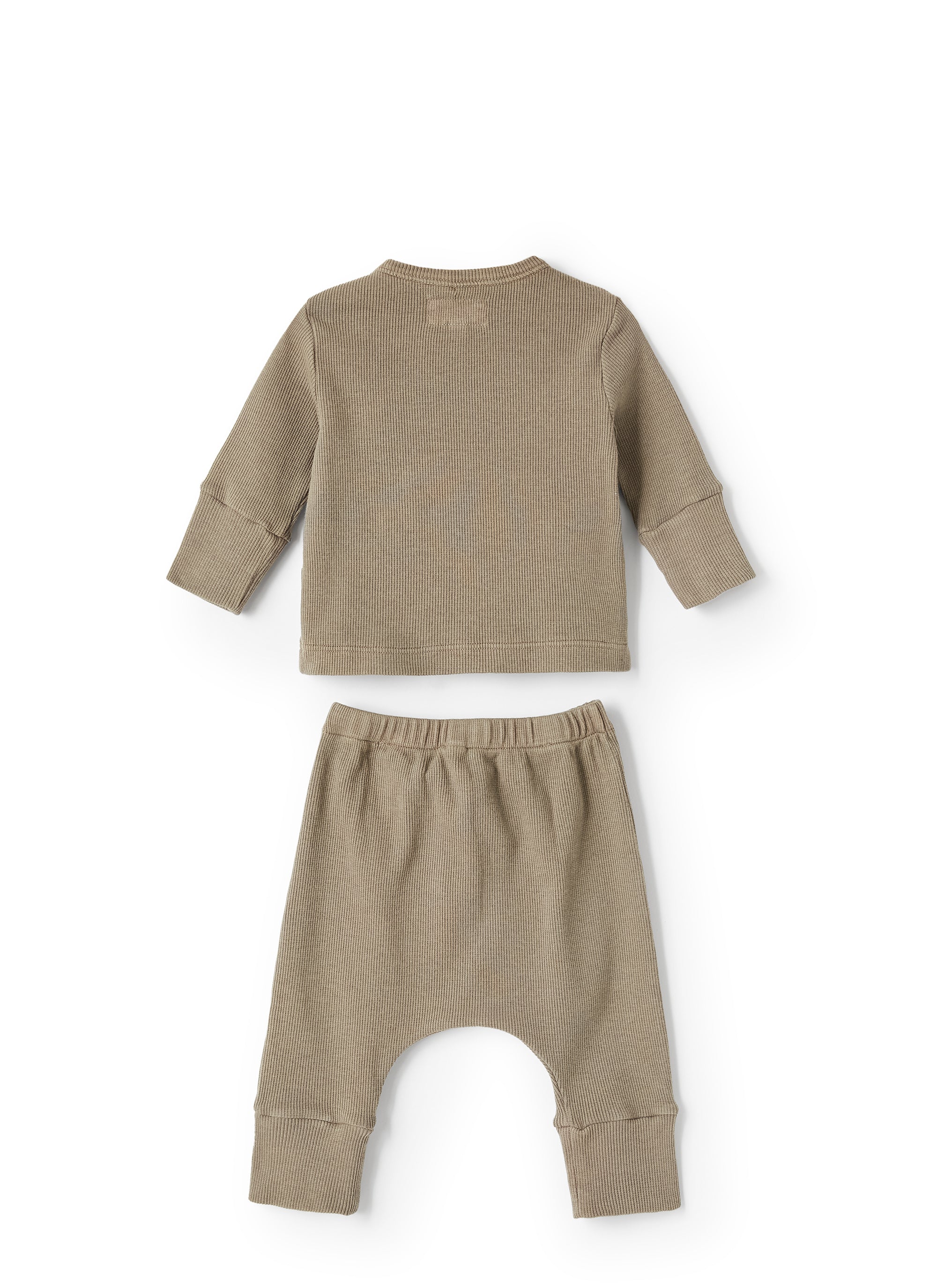 Completo in cotone a costine marrone