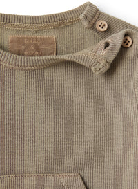 Completo in cotone a costine marrone