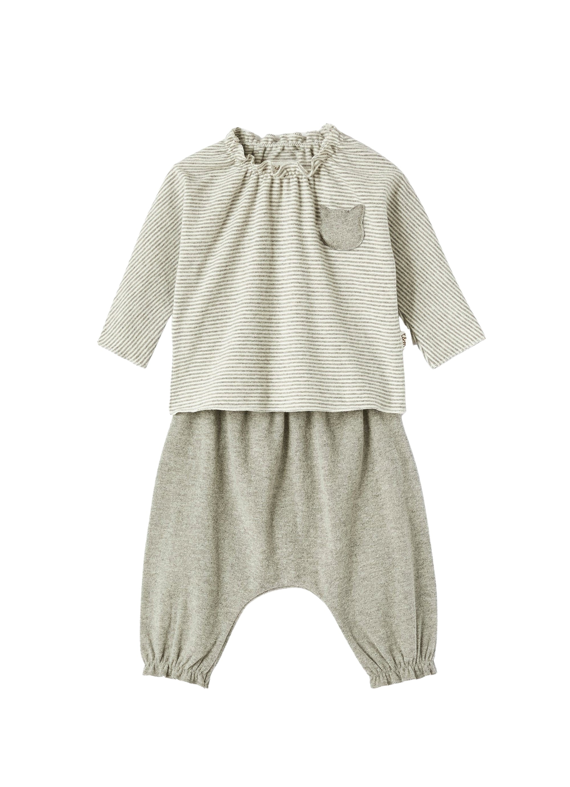 Completo due pezzi in jersey rigato