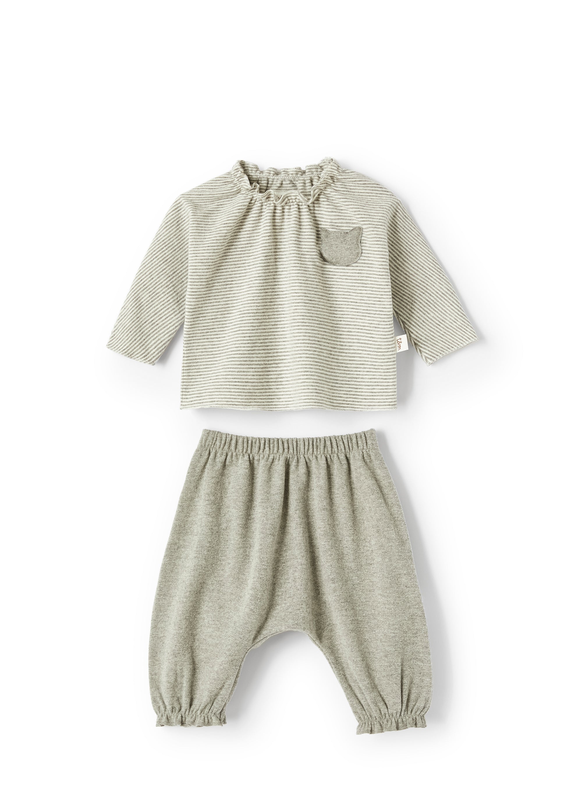 Completo due pezzi in jersey rigato